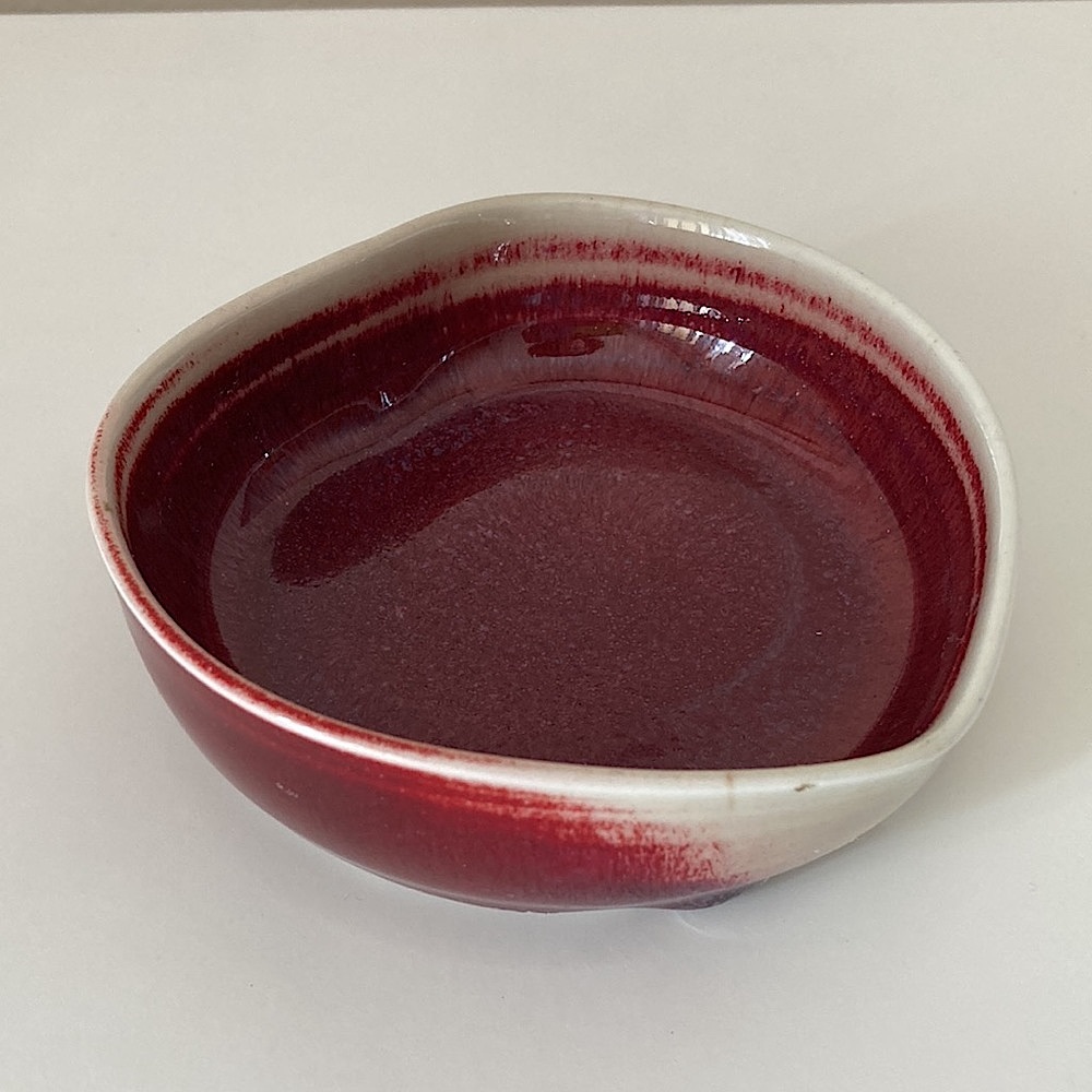 Heart shaped Studio Pottery Signed Trinket Dish Decorative Bowl Valentine Love